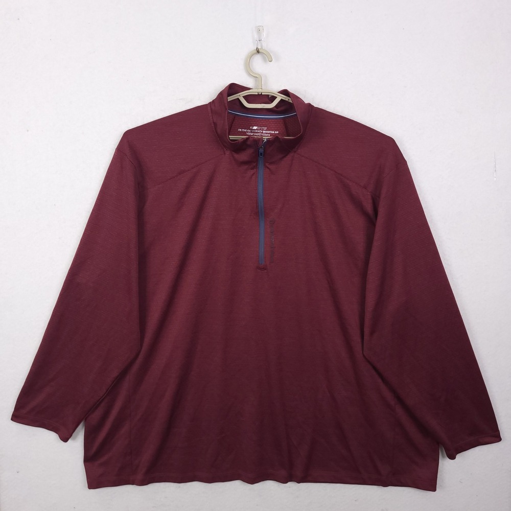 Vineyard Vines Quarter Zip Mens 5XB Burgundy On-The-Go Sankaty Pullover Golf